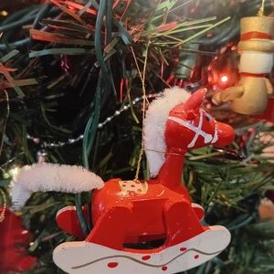 Red Rocking Horse Holiday Ornament